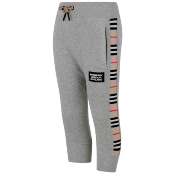 Burberry London Check Panel Cotton Jogging Joggers Pant Boys Size 12 - Picture 4 of 16